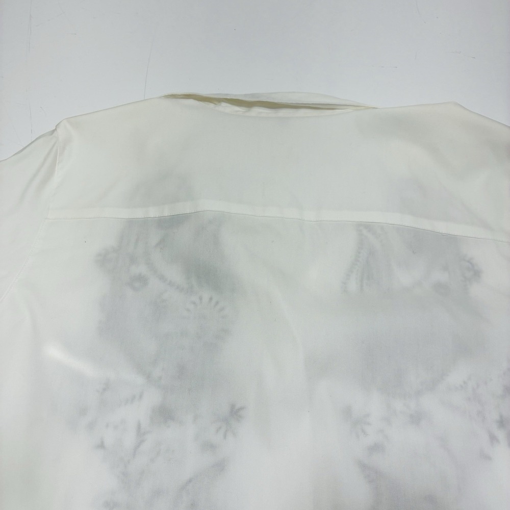 Foxcroft Wrinkle Free White Embroidered Button Shirt Women's Size 12 Classic Fit - Picture 4 of 15